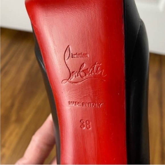 Christian Louboutin Black Lady Peep Heels Platform Peep Toe Stilettos Size 8 - Picture 12 of 16